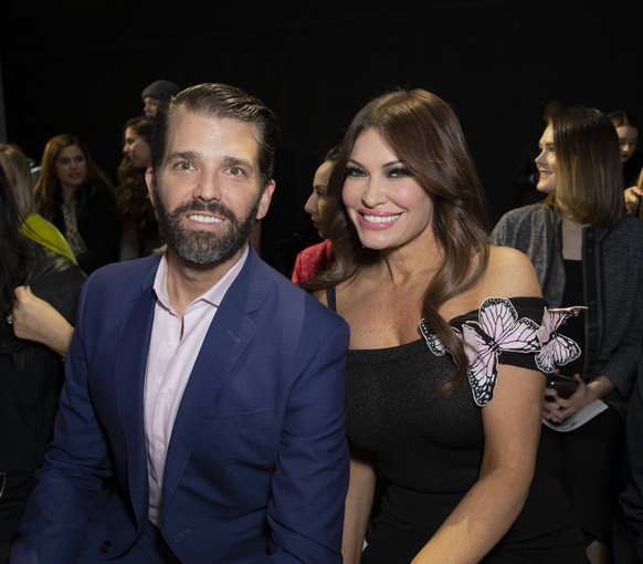 February 13, 2019 - New York, New York, U.S. - DONALD TRUMP JR , KIMBERLY GUILFOYLE at the Zang Toi F/W 2019 Fashion Show at Spring Studios. New York USA PUBLICATIONxINxGERxSUIxAUTxONLY - ZUMAms4_ 201 ...