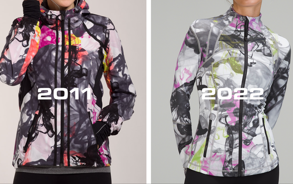 Le style de veste de la marque canadienne lululemon.