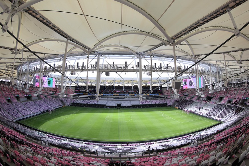 MIAMI, FLORIDA - APRIL 04: General view inside the newly inaugurated stadium prior to the MLS match between Inter Miami CF and Austin FC at Nu Stadium on April 04, 2026 in Miami, Florida. (Photo by Le ...