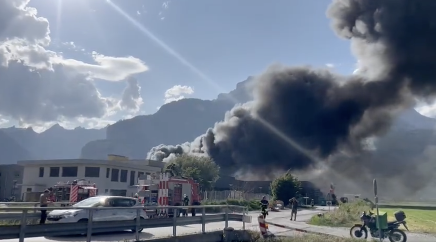 Un incendie à Vétroz, en Valais.