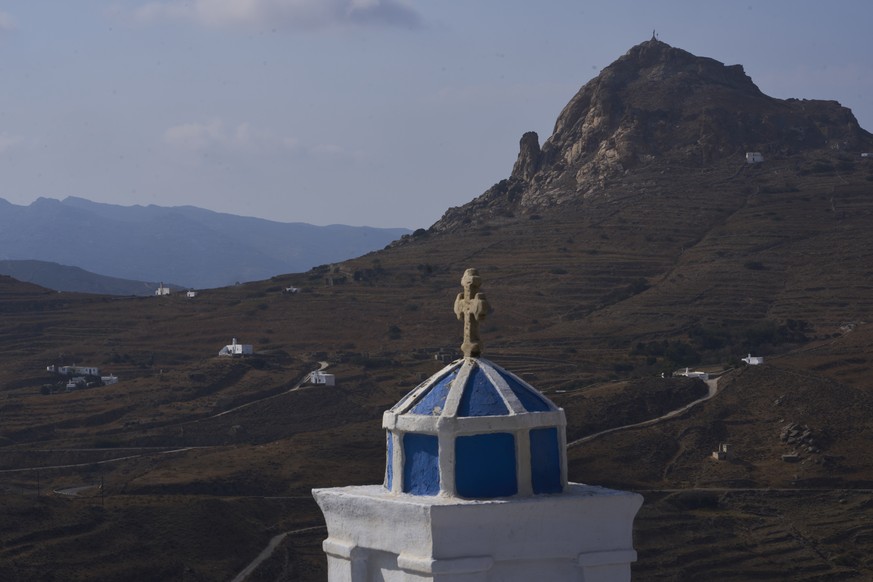 Family-owned chapels stand on the Aegean Sea island of Tinos, Greece, Sunday, Sept. 7, 2025. (AP Photo/Petros Giannakouris)
Greece Island Family Chapels