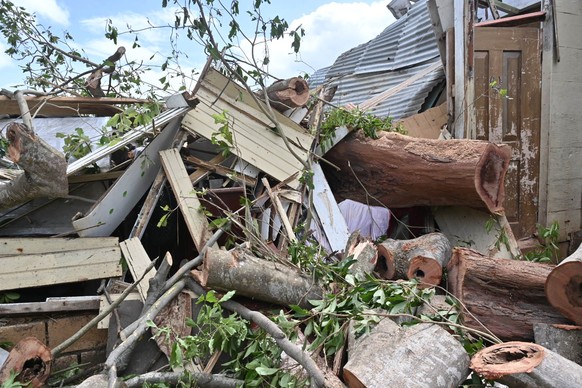 epa12491575 Damage caused by Hurricane Melissa in Saint Ann Parish in Middlesex County, Jamaica, 29 October 2025. Jamaica&#039;s Minister of Local Government and Community Development, Desmond McKenzi ...