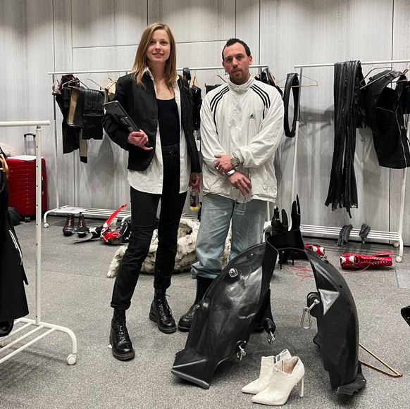 Cristian Huygens and Natalia Golubenko, co-fondateurs de la marque Selva, à la Fashion Week de Zurich.