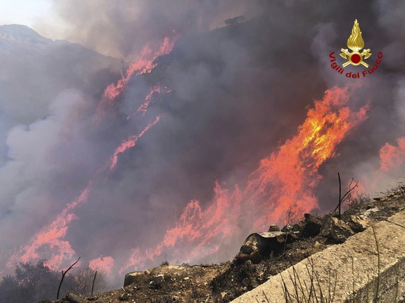 Les flammes ravagent la région de Palerme, en Sicile.