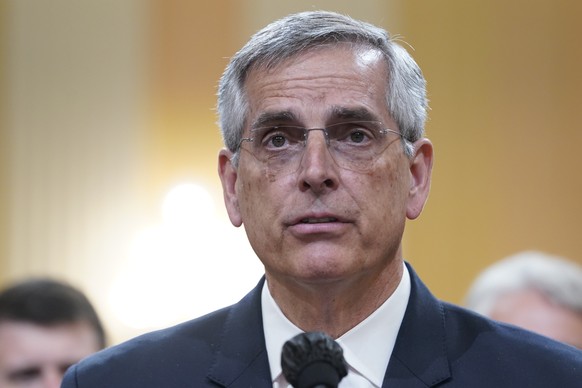 FILE - Brad Raffensperger, Georgia Secretary of State, testifies as the House select committee investigating the Jan. 6 attack on the U.S. Capitol continues to reveal its findings of a year-long inves ...