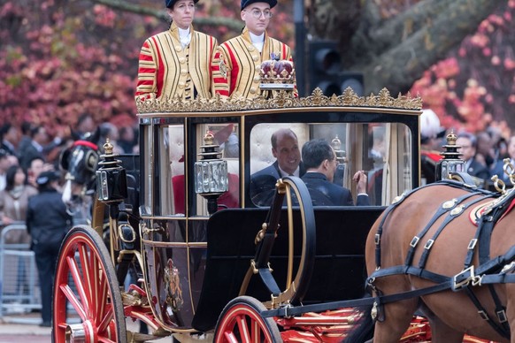 State Visit of President of the Republic of Korea Yoon Suk Yeol - Buckingham Palace, London Prince William The Prince of Wales and Princess Catherine The Princess of Wales arrive in a carriage at Buck ...
