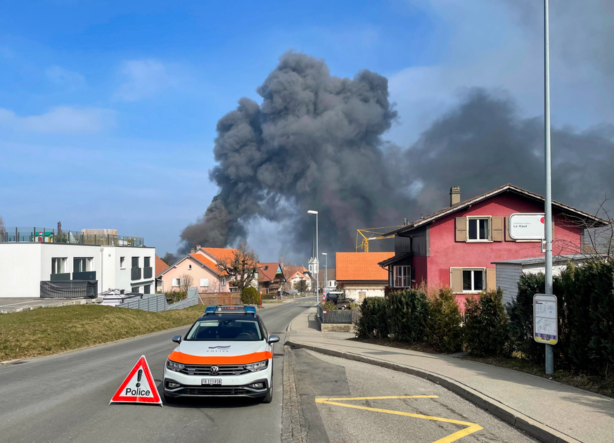 Incendie à Vuisternens-en-Ogoz (FR).