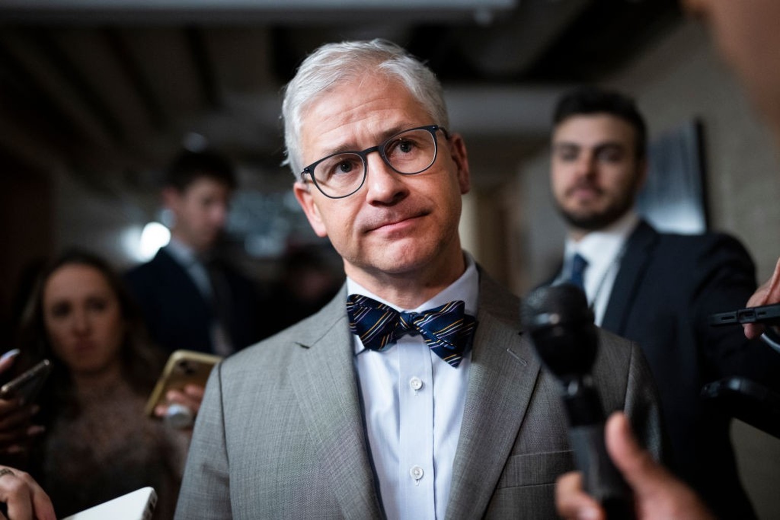 UNITED STATES - APRIL 18: Rep. Patrick McHenry, R-N.C., is seen after a meeting of the House Republican Conference on Tuesday, April 18, 2023. (Tom Williams/CQ-Roll Call, Inc via Getty Images)