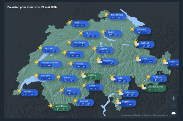 La météo en Suisse ces prochains jours