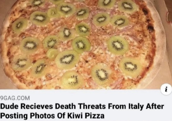 Pizza Verbrechen mit Kiwi