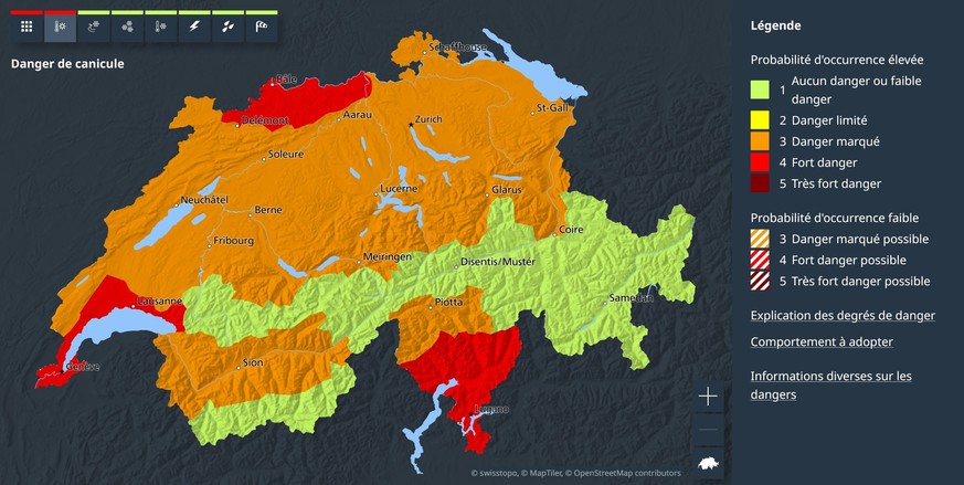Depuis mercredi, une alerte à la canicule de niveau 3 «danger marqué» est en vigueur dans une grande partie de la Suisse.