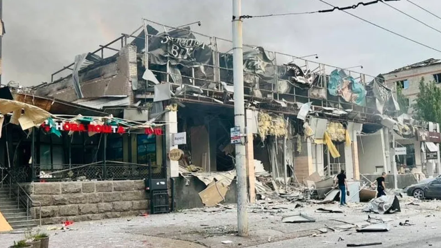 Le restaurant attaqué Kramatorsk en Ukraine