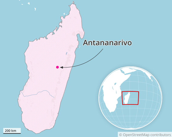 Madagascar et sa capitale Antananarivo.