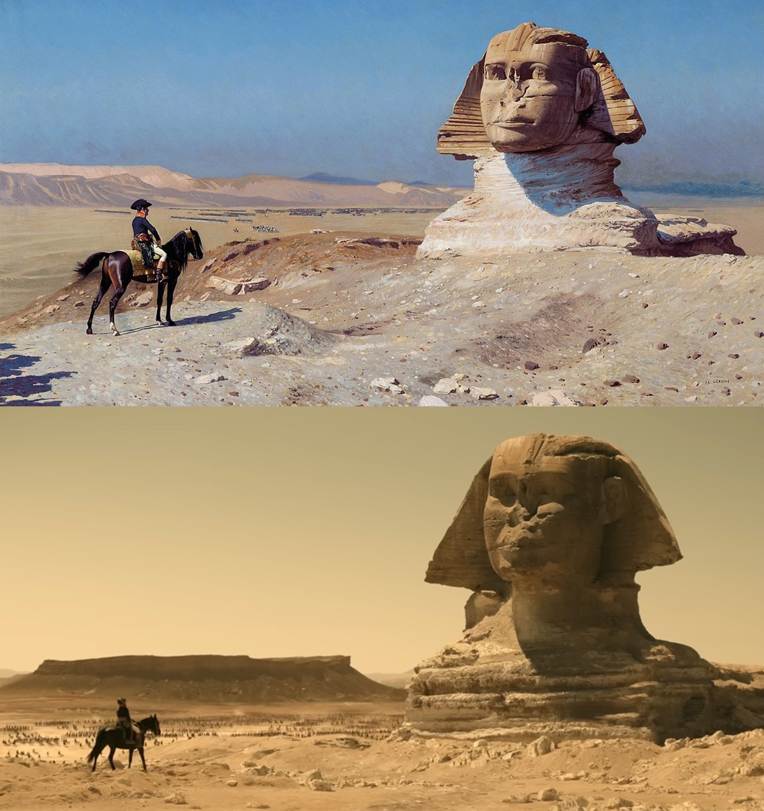 Bonaparte devant le Sphinx (1885) de Jean-Léon Gérôme.
Napoleon (2023) de Ridley Scott