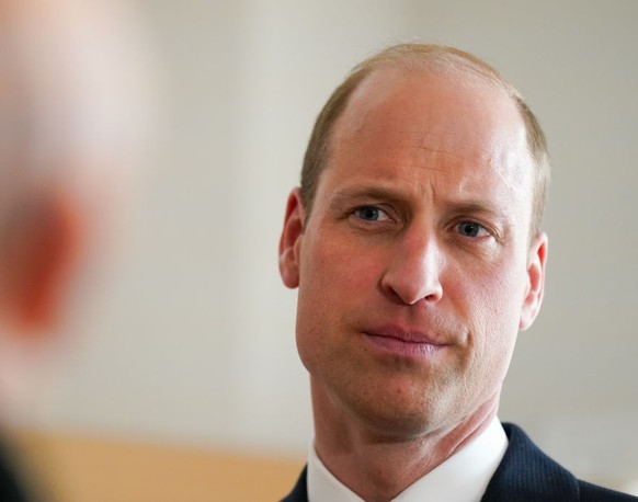 NEWCASTLE UPON TYNE, ENGLAND - APRIL 30: Prince William, Prince of Wales speaks to the mother of someone affected by suicide as he visits James&#039; Place Newcastle on April 30, 2024 in Newcastle upo ...