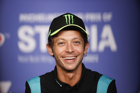 Valentino Rossi, le 5 août dernier, lors de la conférence de presse en Autriche où il a annoncé la fin de sa carrière. 