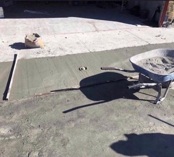 Fail: Hund lässt Ball in nassen Beton fallen