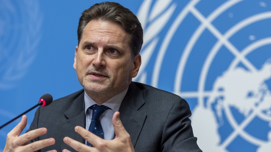 Switzerland&#039;s Pierre Kraehenbuehl, UNRWA Commissioner-General, speaks about the UNRWA&#039;s work, achievements and challenges in 2018 and beyond, during a press conference, at the European headq ...