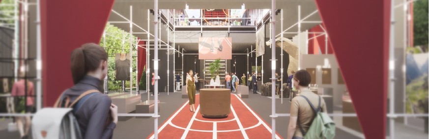Un aperçu de l'intérieur du pavillon.