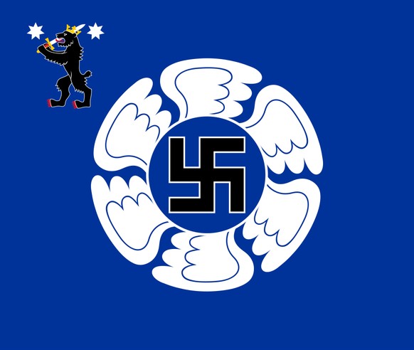 Le drapeau de l'armée de l'air finlandaise.