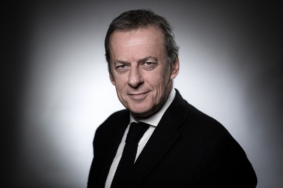 (FILES) French edition Grasset's CEO Olivier Nora poses during a photo session in Paris on February 2, 2018. Grasset CEO Olivier Nora is set to step down from his position in the coming weeks, ju ...