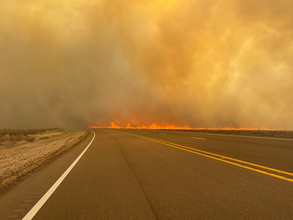 Incendie dans le comté de Hutchinson au Texas.