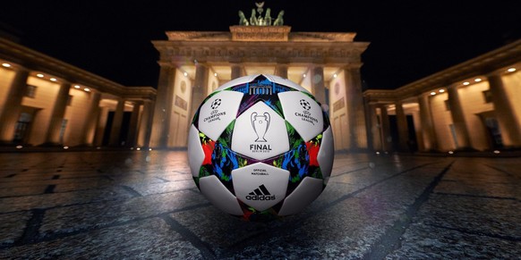 epa04622787 A handout picture made available on 16 February 2015 by Adidas shows the 'Finale Berlin,' the official ball of the single elimination tournament and finale of the UEFA Champions  ...