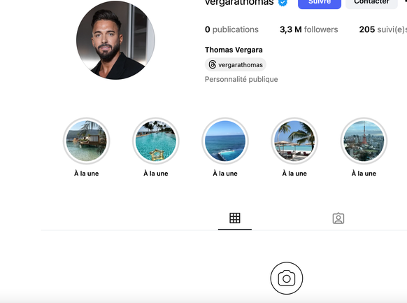 Le feed Instagram de Thomas, aussi vide que mon frigo.