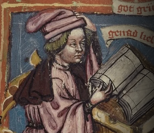 Un scribe inconnu, vers 1400.