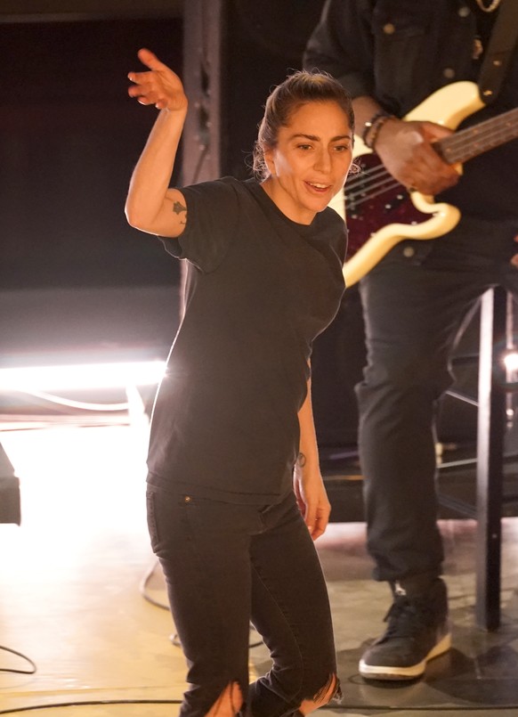 Lady Gaga is seen onstage after a performance of the song &quot;Hold My Hand&quot; from &quot;Top Gun: Maverick&quot; at the Oscars on Sunday, March 12, 2023, at the Dolby Theatre in Los Angeles. (AP  ...