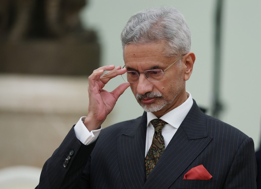 epa12533921 Indian Foreign Minister Subrahmanyam Jaishankar attends a meeting with Russian President Vladimir Putin at the Kremlin in Moscow, Russia on the sidelines of the Shanghai Cooperation Organi ...