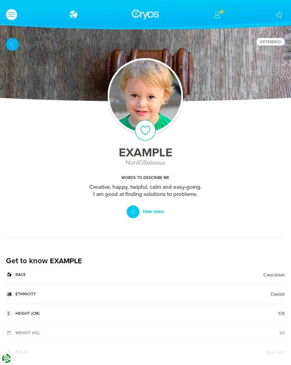 Voici à quoi ressemble un profil de donneur de sperme chez Cryos.