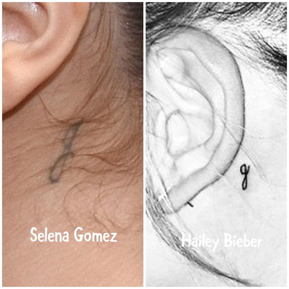 Hailey Bieber und Selena GOmez G-Tattoo