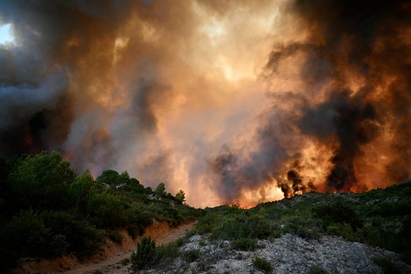 Le plus gros incendie de l&#039;été fait un mort et neuf blessés dans l&#039;Aude, ici à Fontjoncouse.