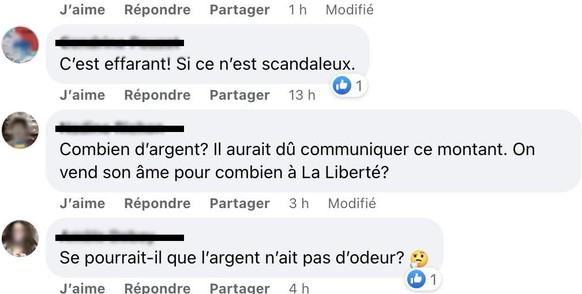 Les commentaires fusent sur l'éditorial de La Liberté.