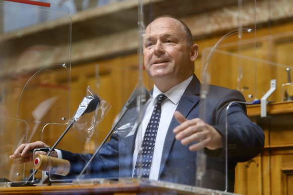 Andreas Aebi, SVP-BE, spricht waehrend der Wintersession der Eidgenoessischen Raete, am Mittwoch, 15. Dezember 2021 im Nationalrat in Bern. (KEYSTONE/Anthony Anex)