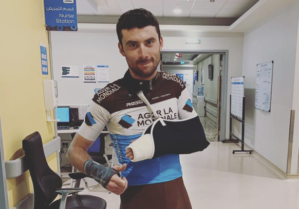 Latour (alors chez AG2R) après son accident il y a quatre ans.