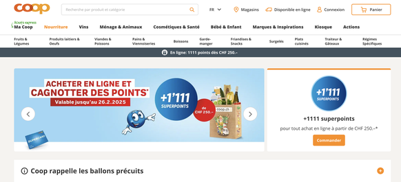 Le supermarché en ligne Coop.ch a vu ses ventes progresser de 8,7%.