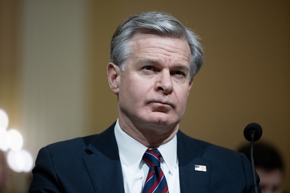 epa11116291 FBI Director Christopher Wray testifies before the House Select Committee on the Chinese Communist Party hearing entitled, &#039;The CCP Cyber Threat to the American Homeland and National  ...
