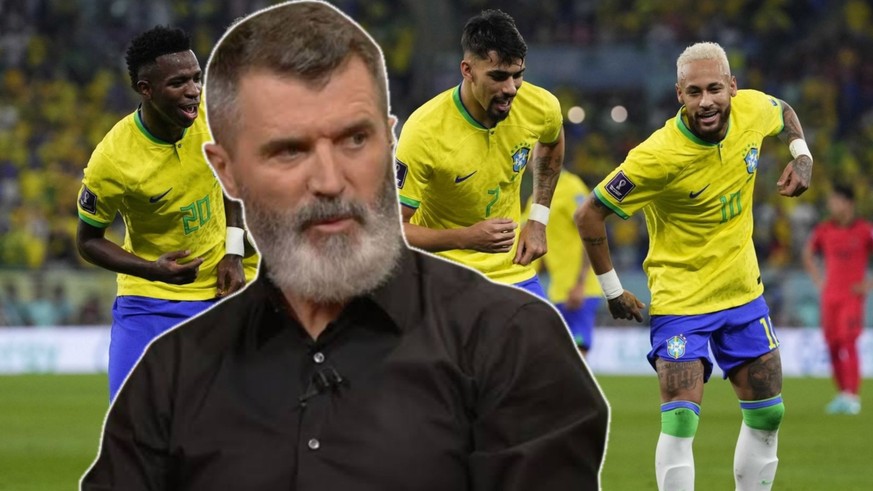 Roy Keane, ancien joueur de Manchester United et désormais consultant TV, est agacé par les danses des Brésiliens après leurs buts.