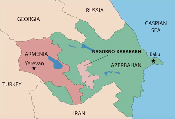 La région montagneuse enclavée du Haut-Karabakh fait l’objet d’un différend territorial de longue date entre l’Azerbaïdjan et l’Arménie.