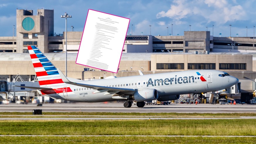 American Airlines Boeing 737-800 airplane at Palm Beach airport in the United States, West Palm Beach, United States - November 13, 2022: American Airlines Boeing 737-800 airplane at Palm Beach airpor ...