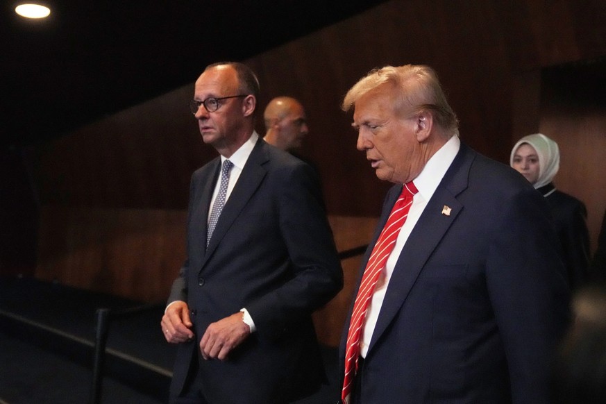 Le président se laisse des portes dérobées : Friedrich Merz et Donald Trump, ici au sommet de l&#039;OTAN à La Haye (25 juin).