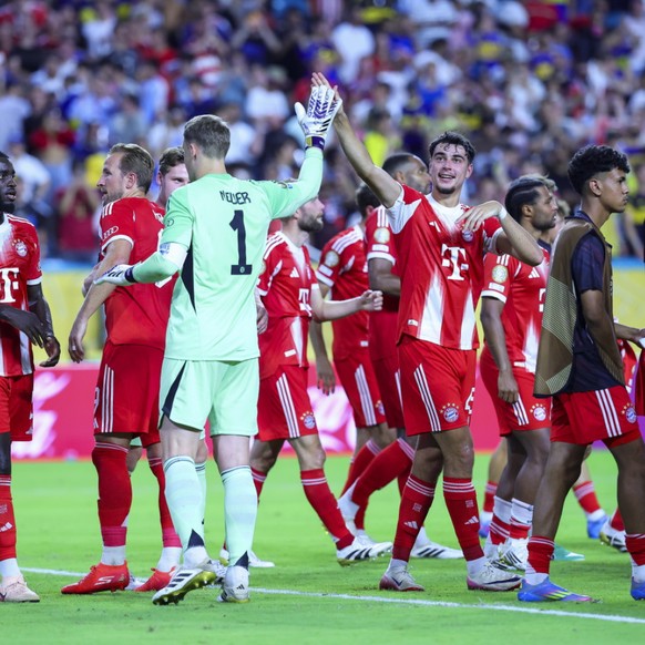 La joie des joueurs du Bayern Munich, qui joueront les 8es de finale du Mondial des clubs