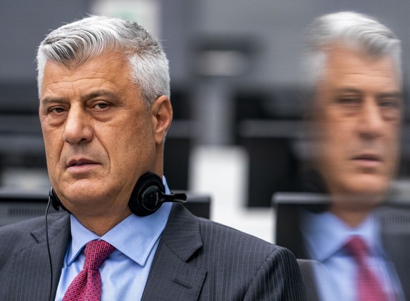 Hashim Thaci, who resigned as Kosovo&#039;s president to face charges including murder, torture and persecution, makes his first courtroom appearance before a judge at the Kosovo Specialist Chambers c ...