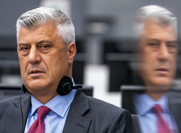 Hashim Thaci, who resigned as Kosovo&#039;s president to face charges including murder, torture and persecution, makes his first courtroom appearance before a judge at the Kosovo Specialist Chambers c ...