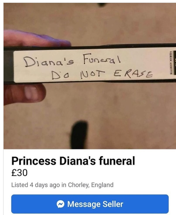 Beerdigung von Prinzessin Diana auf Videokasette: Bitte nicht löschen