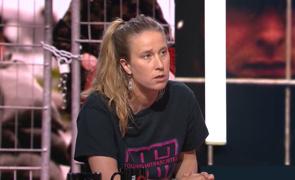 Alice Lefrançois, porte-parole de la coalition NoG7, dans Infrarouge sur la RTS.