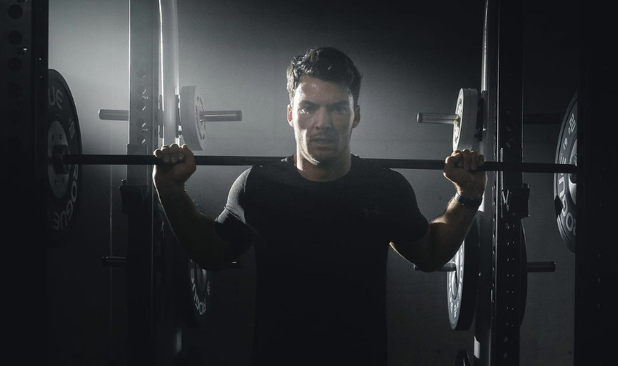 Loïc Meillard, vice-champion du monde de géant. En plein entraînement physique.