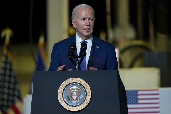 President Joe Biden delivers remarks on his &quot;Investing in America agenda&quot; at Gateway Technical College, Wednesday, May 8, 2024, in Sturtevant, Wis. (AP Photo/Morry Gash)
Joe Biden